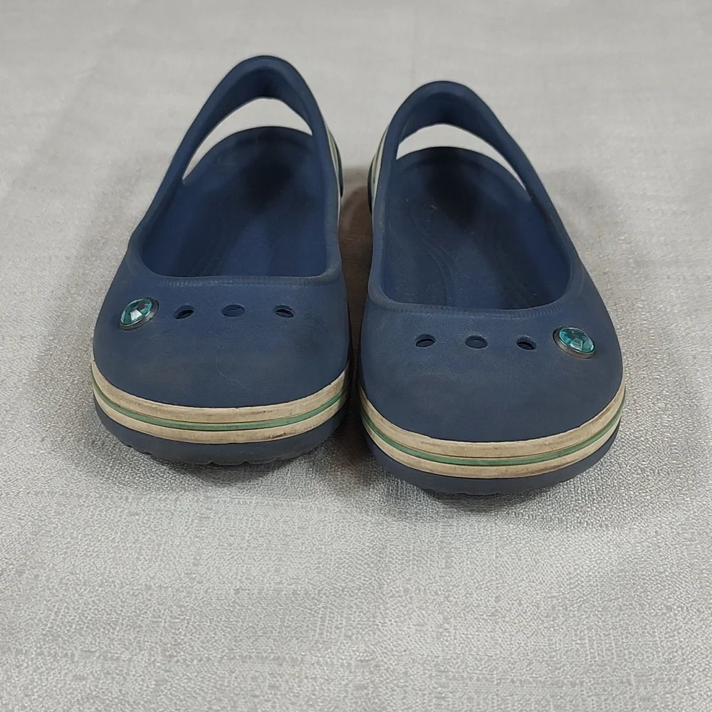 Crocs Navy Blue Genna II Kids Slip On Beach Water Summer Shoes Size 12 Child